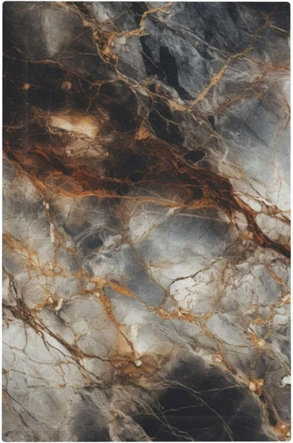 Brown Marble Granite Golden Lines Print Light Switch Cover Plate 1 Gang No Device Blank Electrical
