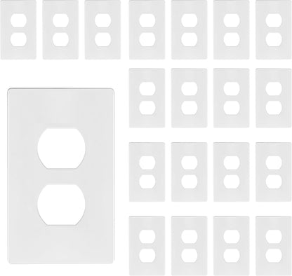 TG Screwless Duplex Wall Plate Covers, Child Safe Receptacle Outlet Covers, Size 1-Gang 4.68"x