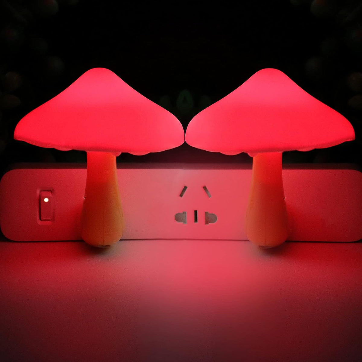 2 Pcs LED Night Light Plug in Nightlight Wall Lamp, Mushroom Night Light Mini Magic Night Lights