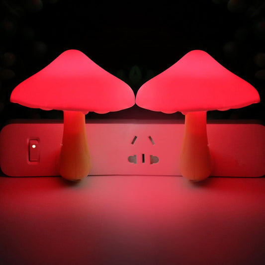 2 Pcs LED Night Light Plug in Nightlight Wall Lamp, Mushroom Night Light Mini Magic Night Lights