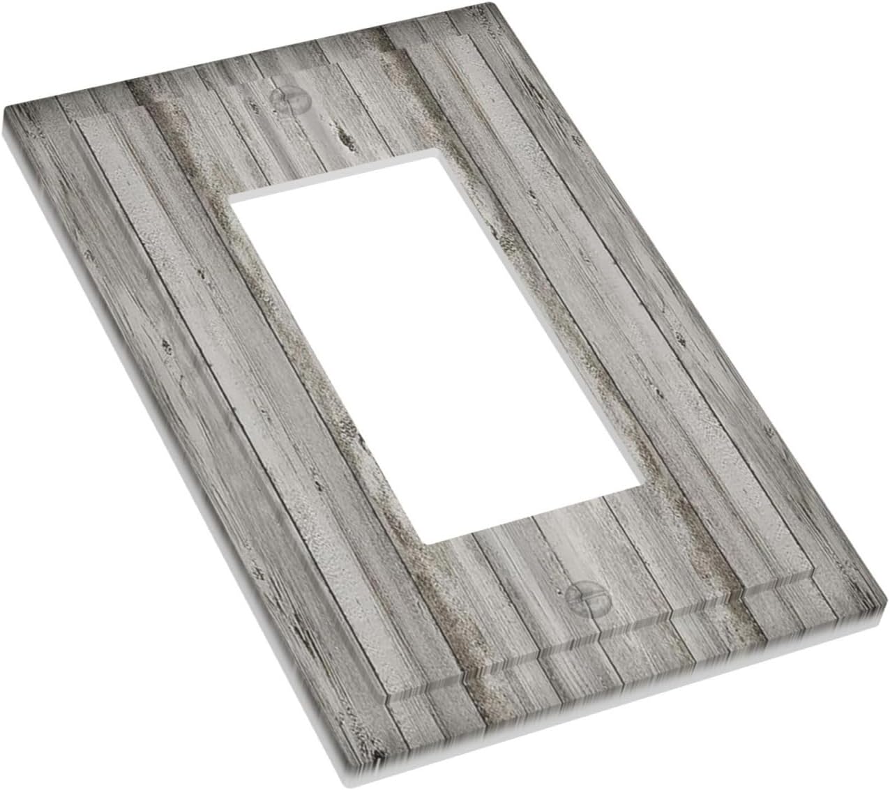 Decorative Outlet Covers Farmhouse Rustic Grey Barn Door Wood 1 Gang Single Rocker Light Switch