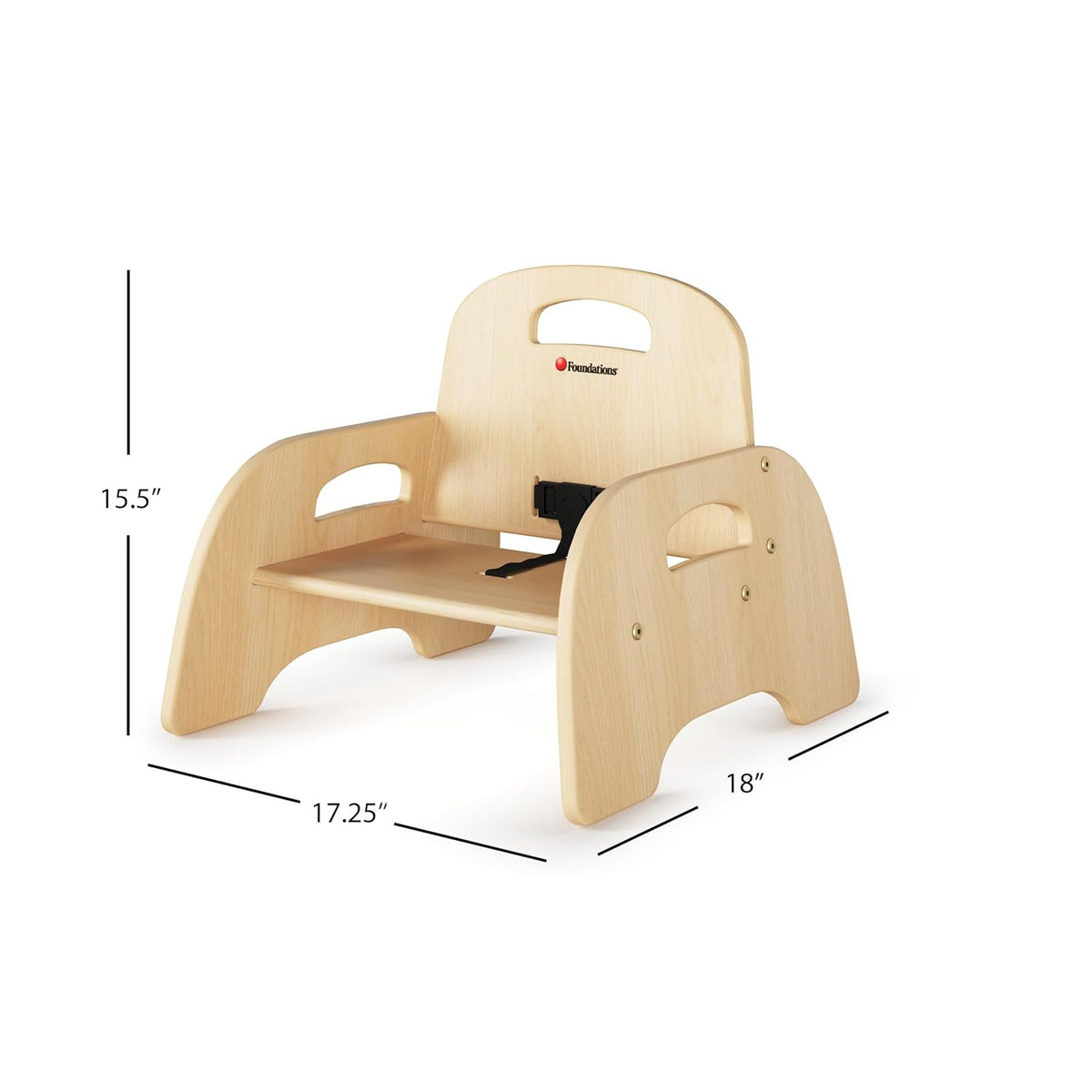 Foundations Simple Sitter Low Wood Feeding Chairs Multipack, Wide No-Tip Base, Adjustable Safety