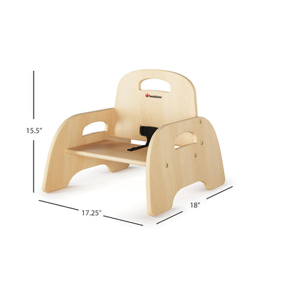 Foundations Simple Sitter Low Wood Feeding Chairs Multipack, Wide No-Tip Base, Adjustable Safety