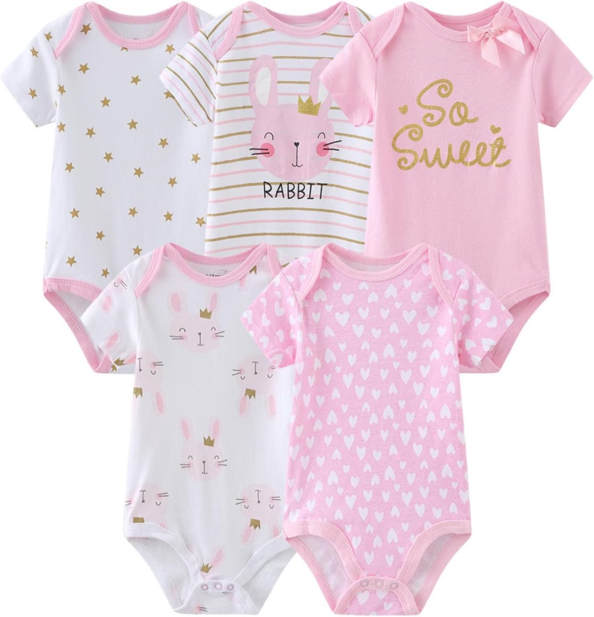 Newborn Layette Gift Set Bodysuits Pants for Baby Girl and Boy 24 Piece 100% Cotton Essentials and