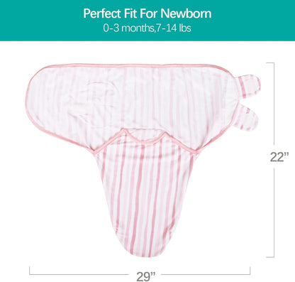 Biloban Baby Swaddle for Girls 0-3 Months, Cotton Blanket, Newborn Essentials, Lovely Pink Print, 4