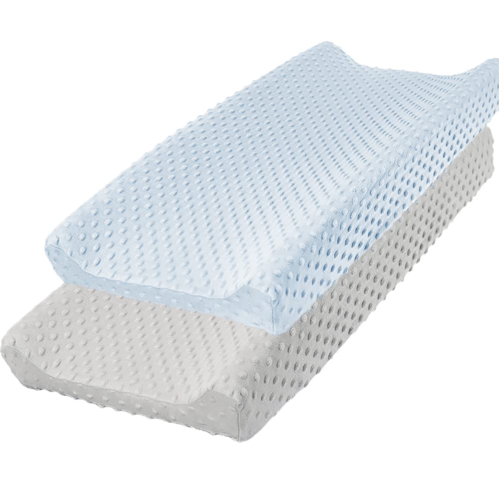 Owlowla Changing Pad Cover,Soft Minky Dots Changing Table Sheets for Baby Boy and Girl 2Pack