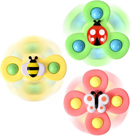 3PCS Suction Cup Spinner Toys for 1 2 Year Old Boys Spinning Toys 12-18 Months Sensory Toys for