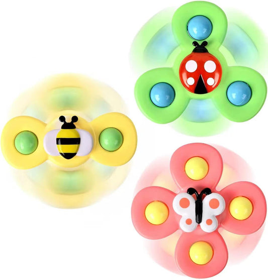 3PCS Suction Cup Spinner Toys for 1 2 Year Old Boys Spinning Toys 12-18 Months Sensory Toys for