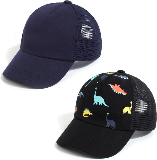 Duoyeree Toddler Baseball Cap Baby Cap Sun hat Print Dinosaur Pattern and Solid Color hat Kids boy