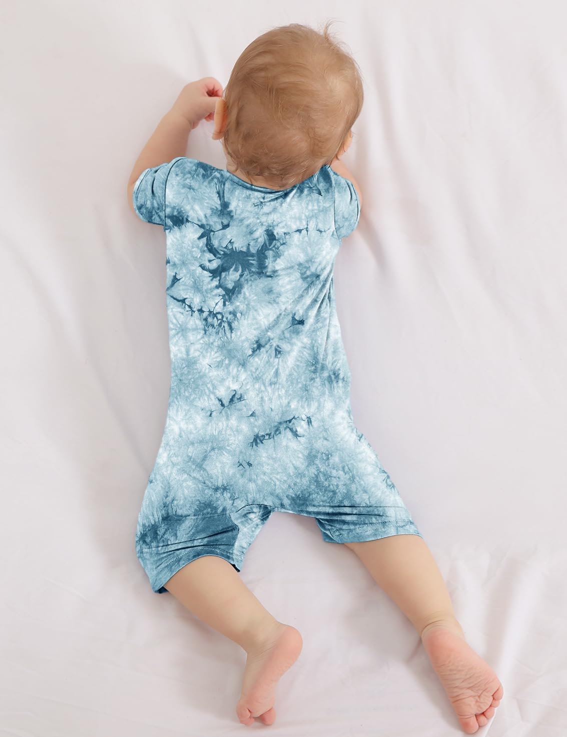 Jimonda Baby Girl Boys Rayon From Bamboo Pajamas 3 Pack Short Sleeve Footless Romper 2 Way Zipper