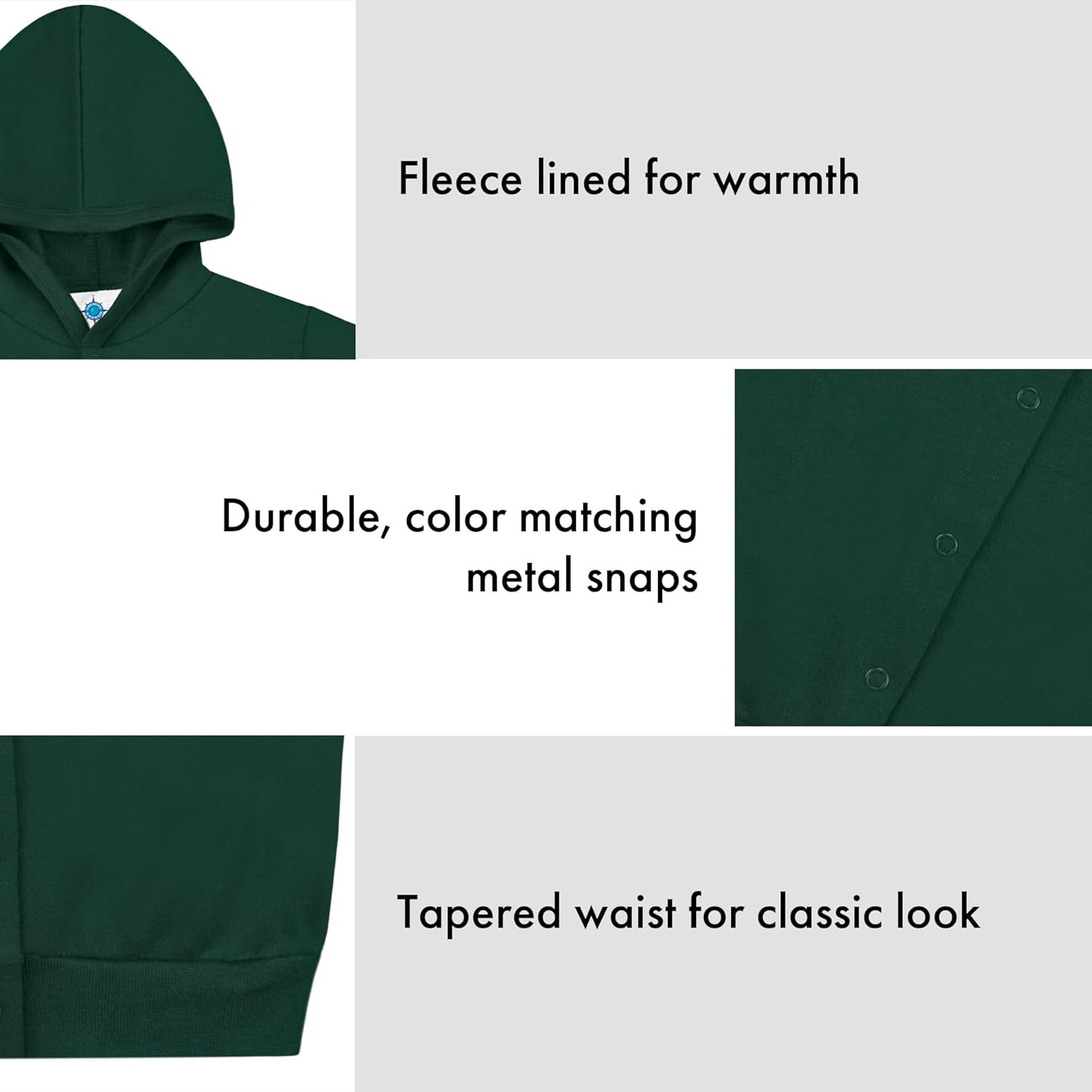 Creative Knitwear College Baby Snap Hooded Jacket - Team Logo, Multiple Colors, for Boys & Girls