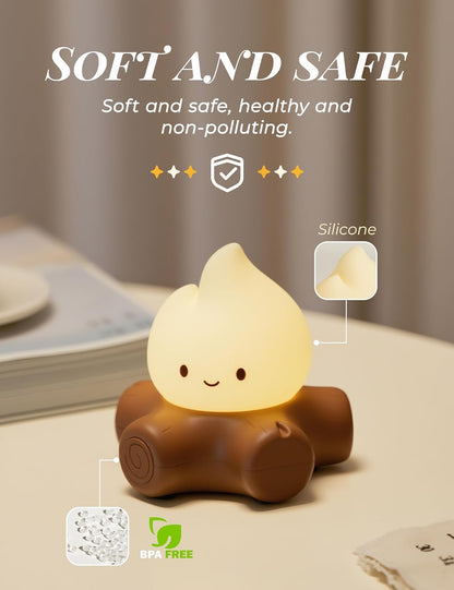 Fake Campfire Lamp, Ambient Lighting, White Noise Soothes The Mood, Portable Rechargeable Night