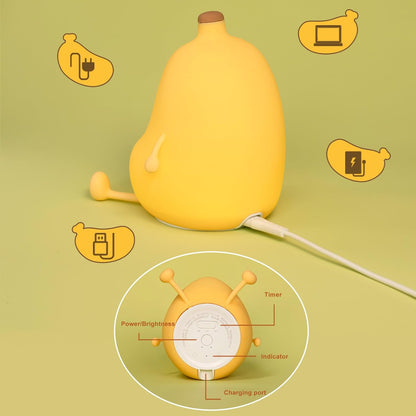 Banana Night Light for Kids, Cute Night Lamp for Room Decor, Portable Silicone Kids Lamp USB