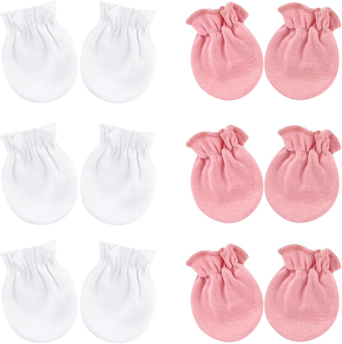 BQUBO Newborn Infant Toddler Mittens No Scratch Cotton Elastic Wrist Gloves Hypoallergenic for 0-6
