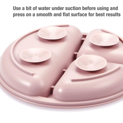 PandaEar 3 Pack Toddler Plates, Silicone Divided Suction Plate for Babies, BPA-Free 100% Food-Grade
