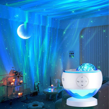 One Fire Northern Lights Projector,16Color Galaxy Projector for Bedroom, 15 White Noise Galaxy