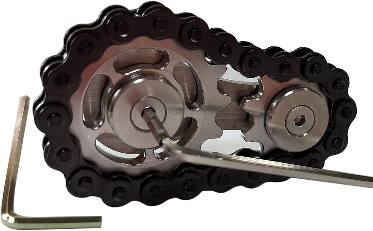 Stainless Steel Sprocket Fidgets Chain Fidget Cube Gears Linkage Bike Chain Novelty Fidget Block