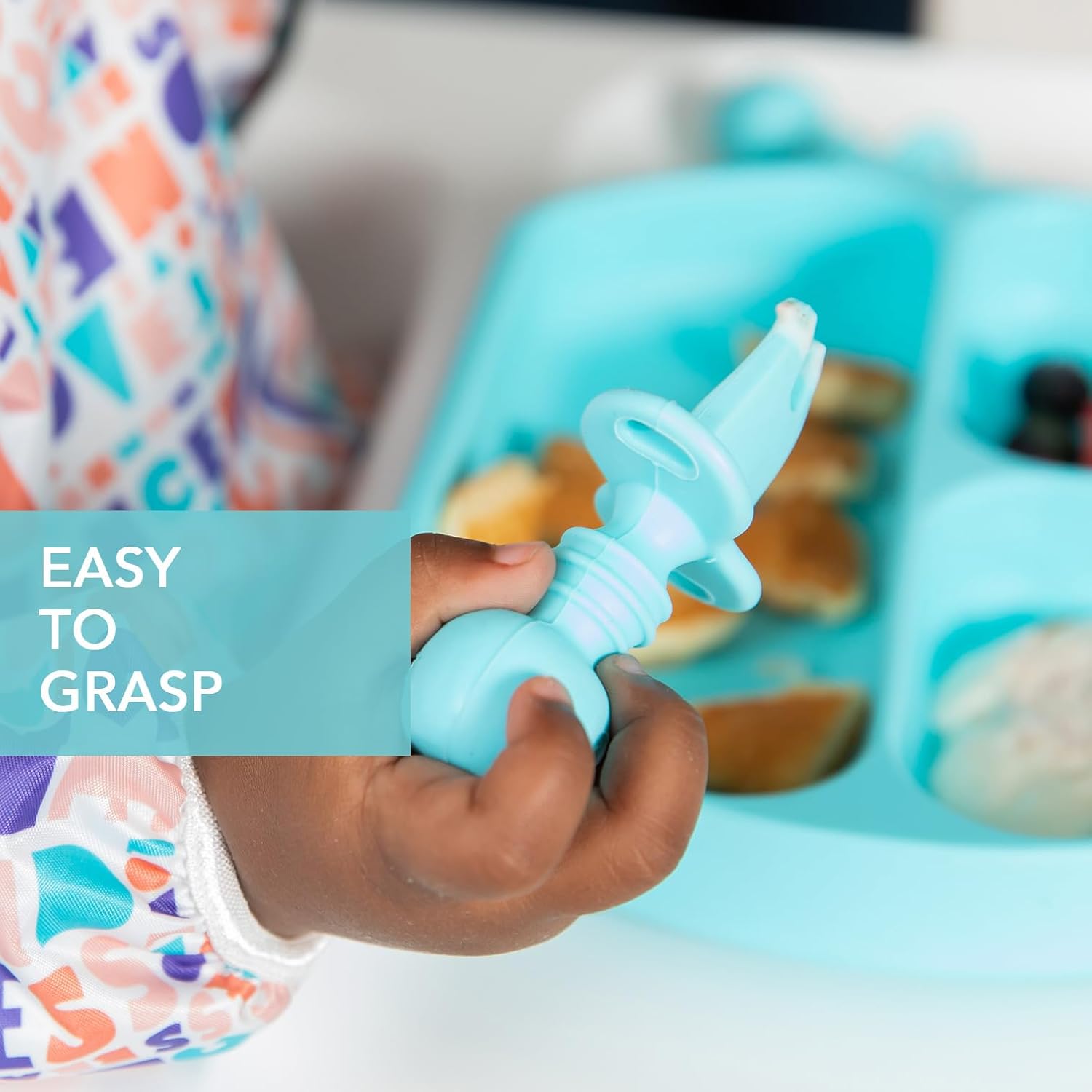 Bumkins Baby Utensils Set, Chewtensils Silicone Spoons for Dipping, Self-Feeding, Baby Led Weaning