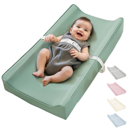 Vegan Leather Waterproof Baby Changing Pad - Wipeable, Extra Thick & Portable & Non-Slip Diaper Mat