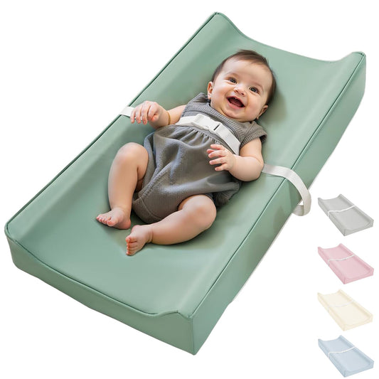 Vegan Leather Waterproof Baby Changing Pad - Wipeable, Extra Thick & Portable & Non-Slip Diaper Mat