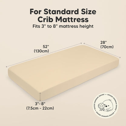 KeaBabies 2-Pack Organic Crib Sheets for Boys, Girls - 52x28 Fitted Crib Mattress Sheet Neutral