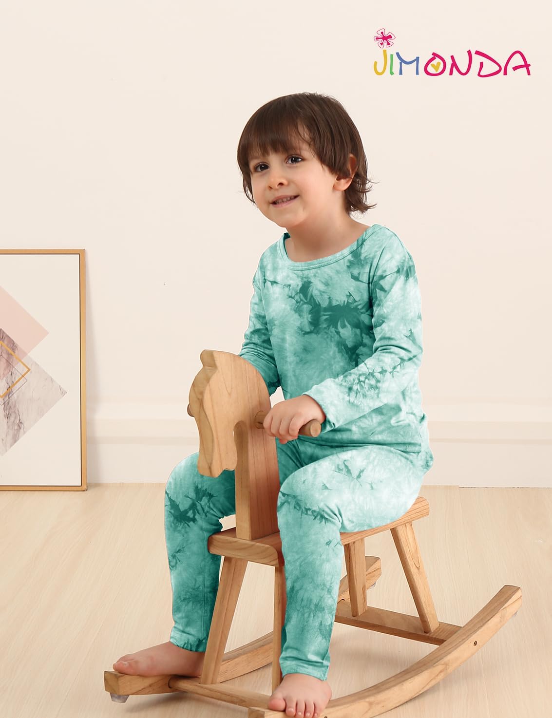 Jimonda Kids Soft Rayon From Bamboo Sleepwear Long Sleeve Boys Girls Pajama Outdoor 2-Piece