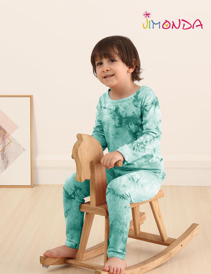 Jimonda Kids Soft Rayon From Bamboo Sleepwear Long Sleeve Boys Girls Pajama Outdoor 2-Piece