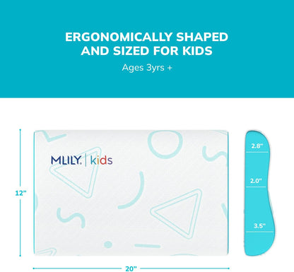 MLILY Kids Pillow for Sleeping, Adjustable Kids Memory Foam Pillow for Bed Set, Breathable and