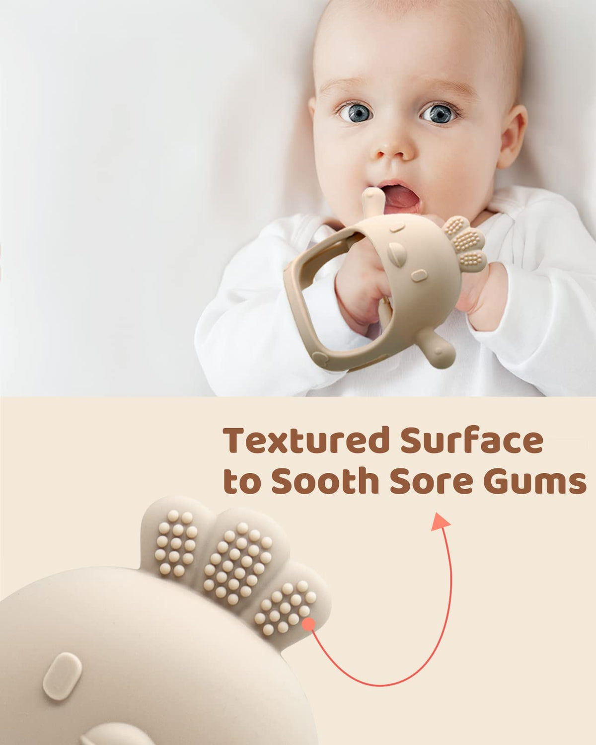 ChooKaChoo 2 Pack Baby Teething Toy Silicone Teething Mitten for Babies Over 3 Months Anti Dropping