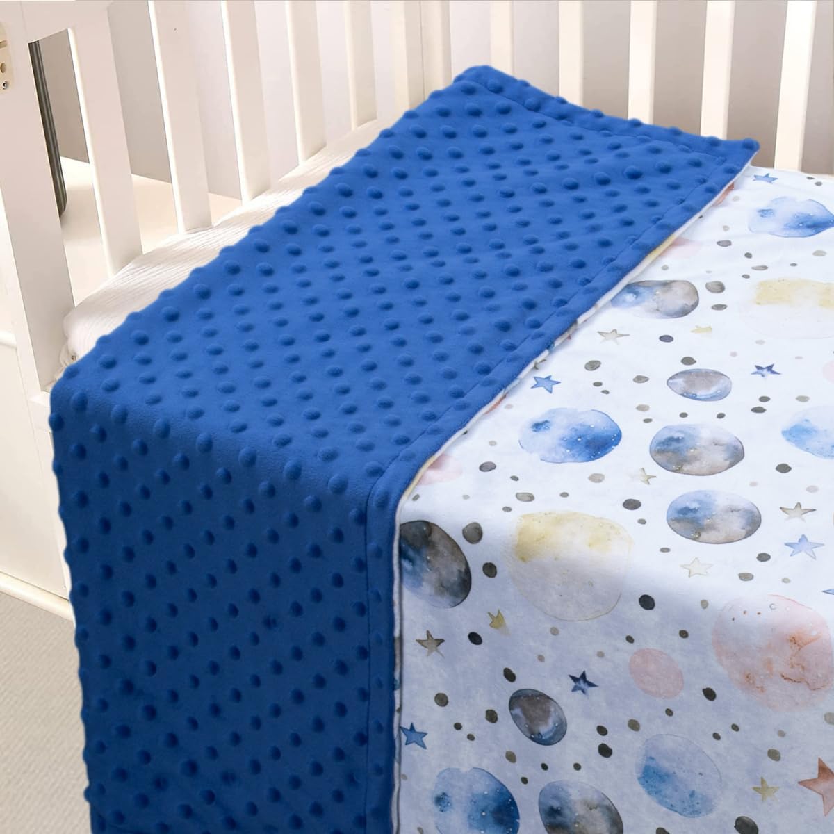 Baby Blankets for Unisex Boys Girls, Super Soft Nursery Minky Blankets, 30 x 40 inch Outer Space