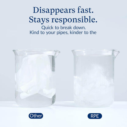 Flushable Wet Wipes - 6 Portable Travel Size Packs (60 Ct) - Unscented Extra-Large Body & Hand