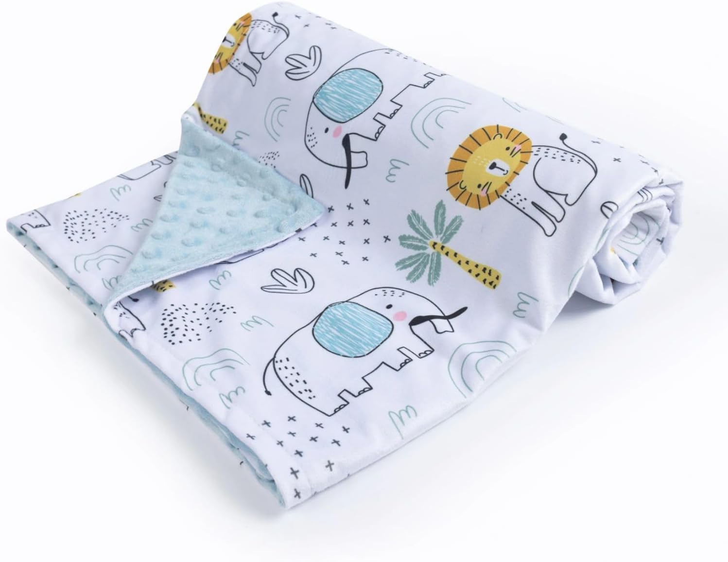Baby Blanket for Boys Girls Soft Minky with Double Layer Dotted Backing, Cartoon Printed 30 x 40