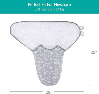 Biloban Baby Swaddles 0-3 Months for Boy Girls, Newborn, Organic Cotton Adjustable Blanket, Lovely