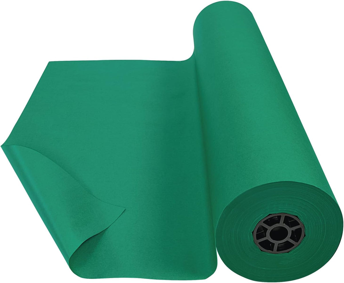 Colorations Arts and Crafts Paper Roll - 36" x 1000', Holiday Green, Dual Surface, Markers, Finger