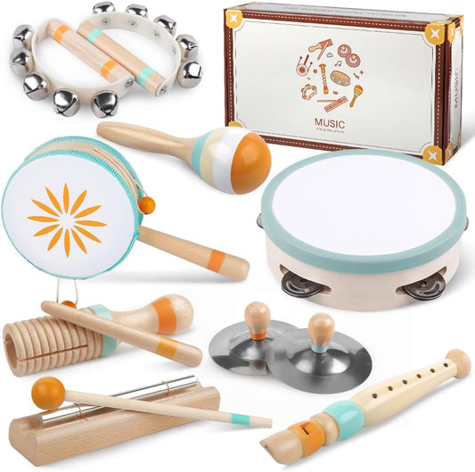 Toddlers Musical Instruments-Baby Montessori Wooden Musical Toys for Toddlers 1-3 Year Old,Kids