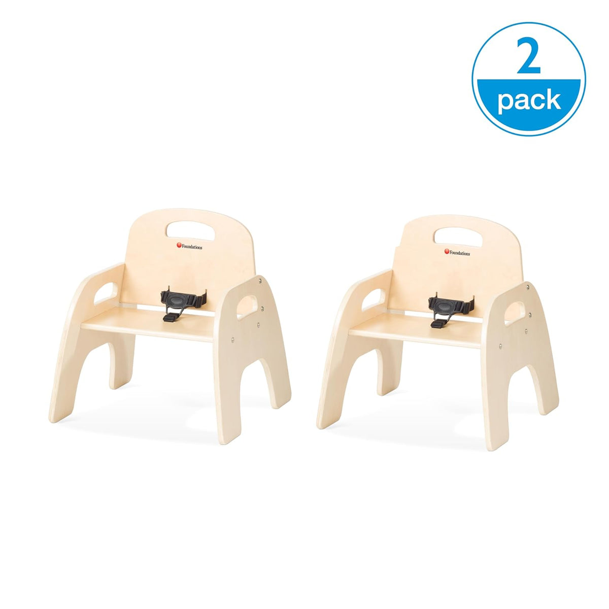 Foundations Simple Sitter Low Wood Feeding Chairs Multipack, Wide No-Tip Base, Adjustable Safety
