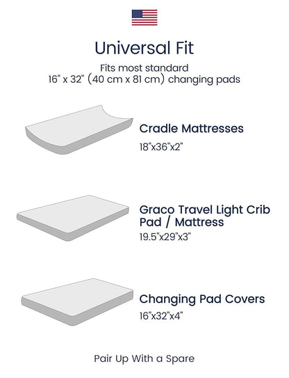TotAha Premium Stretchy Changing Pad Cover, Buttery Soft Diaper Changing Pad Covers for Girls Boys