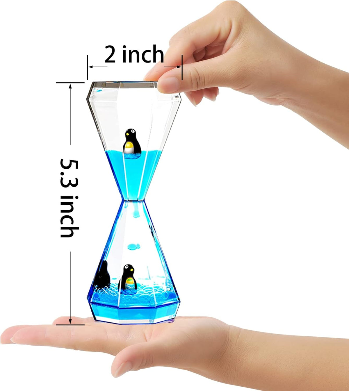 Liquid Motion Bubbler & Diamond Shaped Penguin Liquid Timer and Moving Sand Art Picture Pack of 3