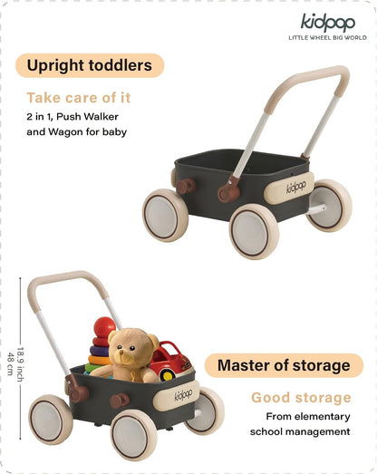 PULA Baby Push Walker with Wheels Toddler Wagon for First Learner Baby Toys 6-12 Months, 1 Year Old