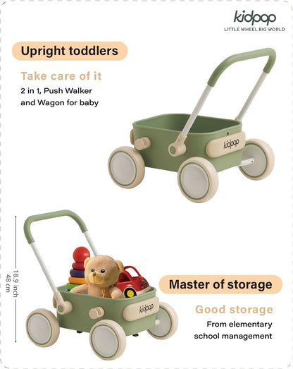 PULA Baby Push Walker with Wheels Toddler Wagon for First Learner Baby Toys 6-12 Months, 1 Year Old