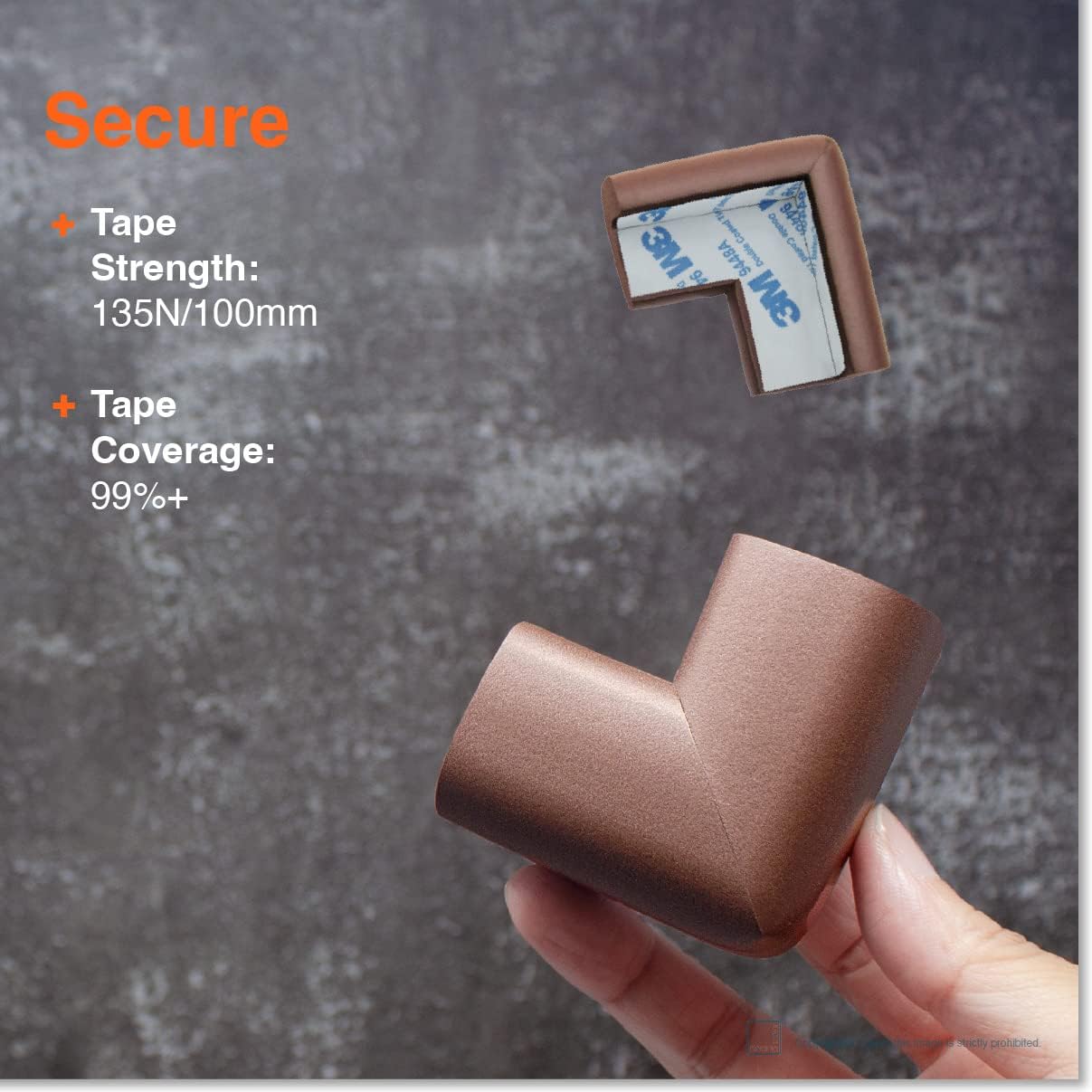 Roving Cove HeftyFit Corner Protector for Baby (16 Large Corners), Heavy-Duty Soft Rubber Foam