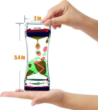 Liquid Motion Bubbler Timer Set of 9 Great Desktop Liquid Timer for Fidget Toy, Rainbow Water Timer