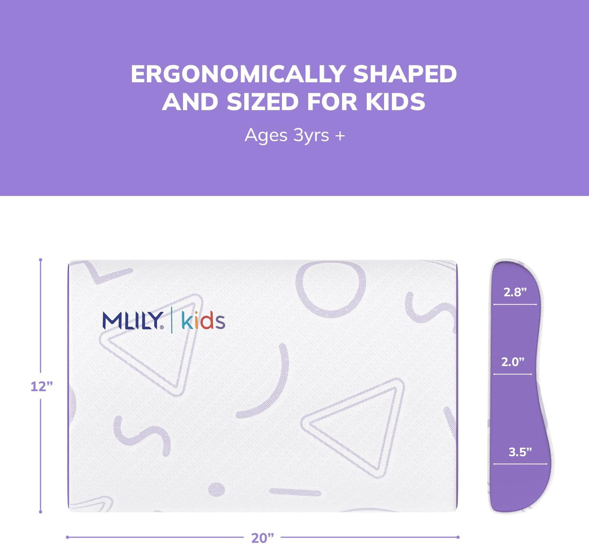MLILY Kids Pillow for Sleeping, Adjustable Kids Memory Foam Pillow for Bed Set, Breathable and Soft
