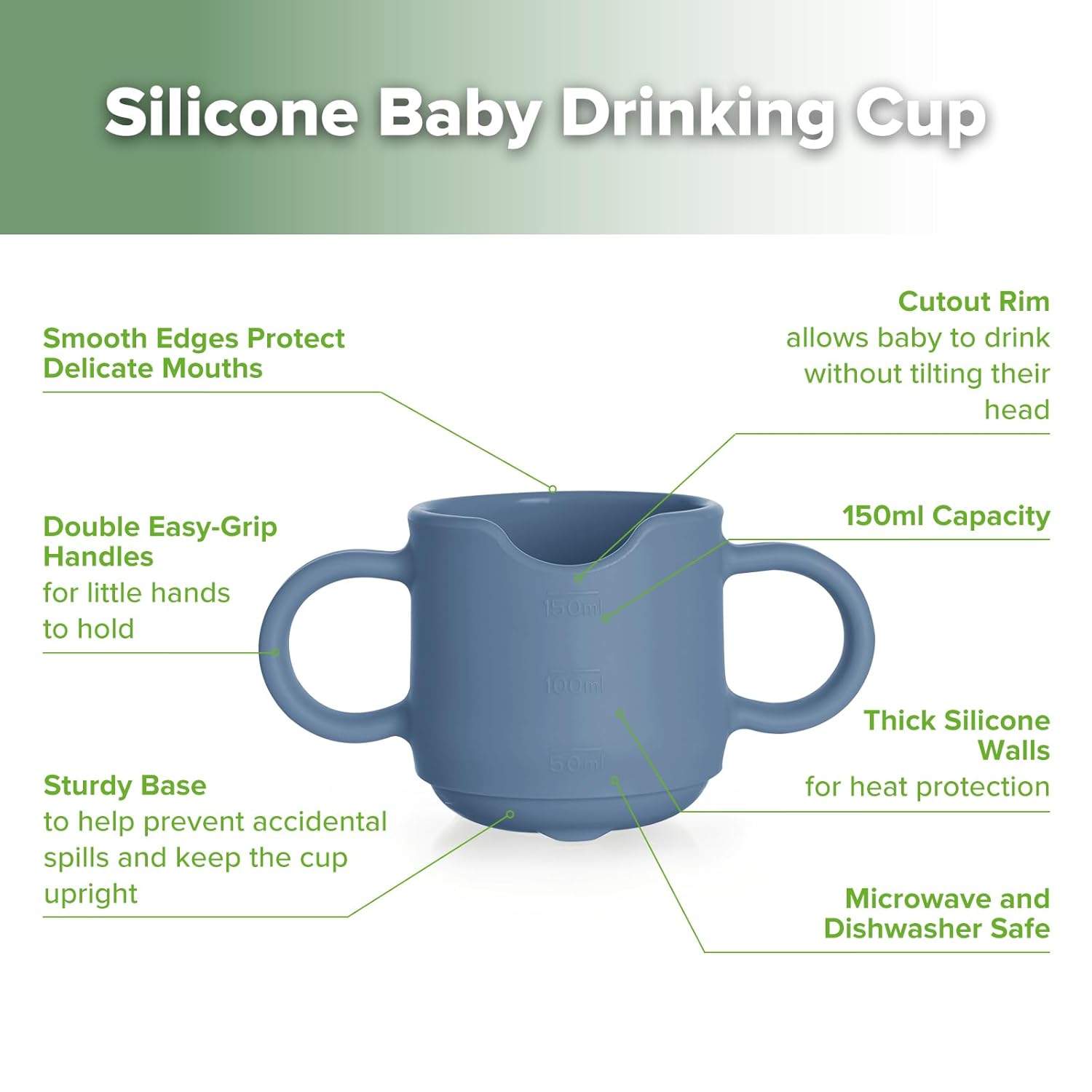 haakaa Silicone Toddler Cups, BPA Free Drop-Proof Training Cups for Baby 6 Months+, 5 Ounce