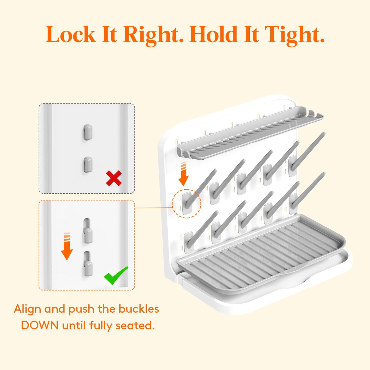 Lifewit 10-Hooks Baby Bottle Drying Rack for Countertop, BPA Free