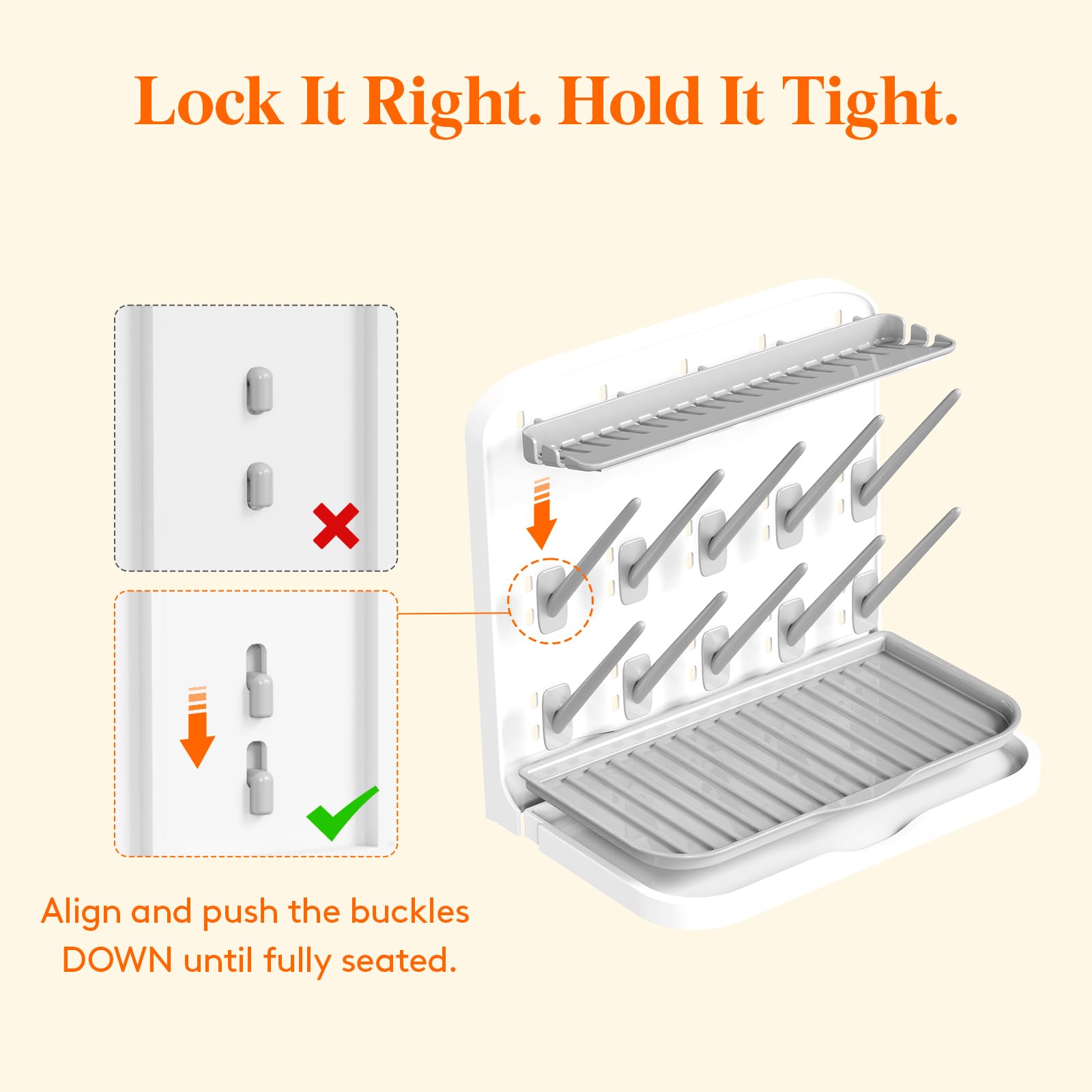 Lifewit 10-Hooks Baby Bottle Drying Rack for Countertop, BPA Free