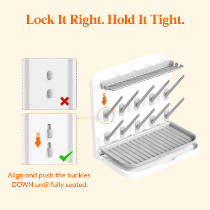 Lifewit 10-Hooks Baby Bottle Drying Rack for Countertop, BPA Free