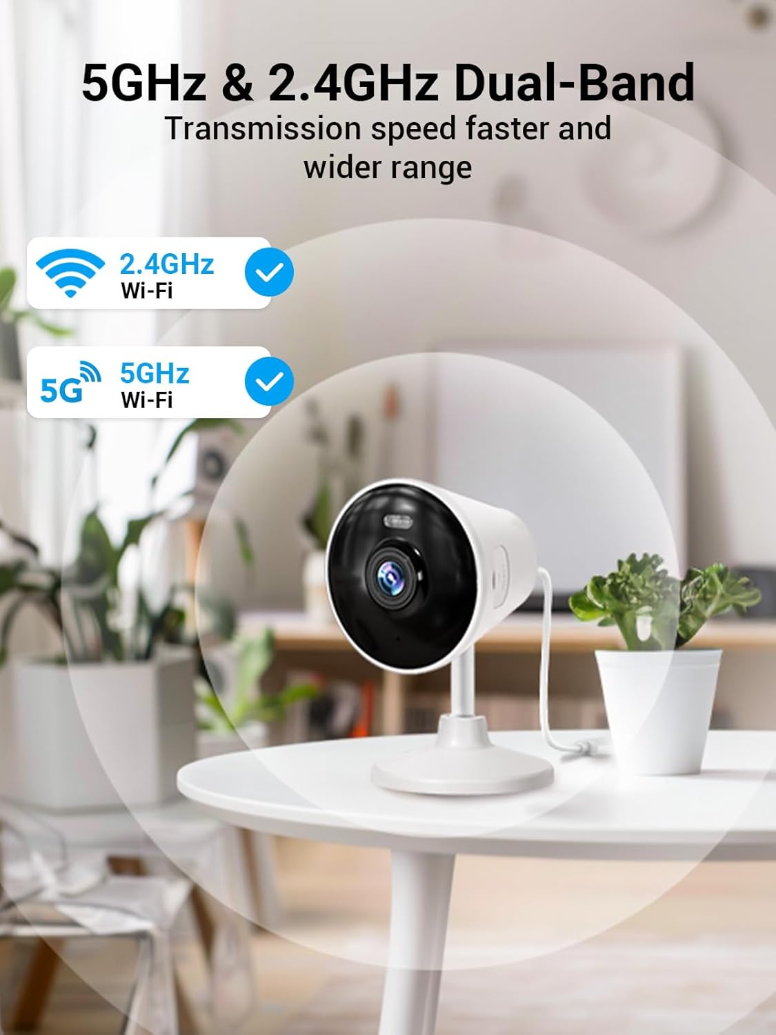 Security Camera Indoor Outdoor, 5G & 2.4G WiFi Cameras for Home, Baby/Elder/Nanny/Dog/Pet Camera