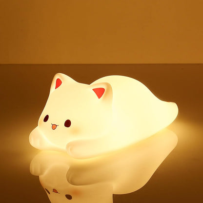 LOVERUIS Cute Night Light for Kids Cat Night-Light Baby Girl Squishy NightLight 1/3 Hour Timer