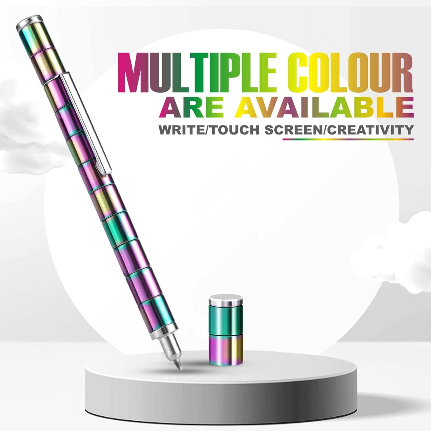 Color Fidget Pen Toy, Sensory Tool EDC Fidgeting Game for Adults, Cool Gadget Best for Stress and